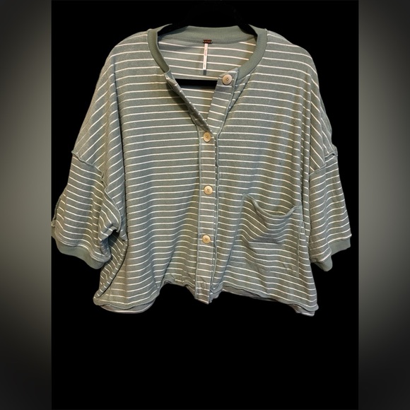 FREE PEOPLE MATILDA STRIPED TERRY CARDIGAN - Picture 14 of 16